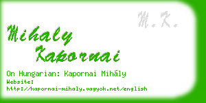 mihaly kapornai business card