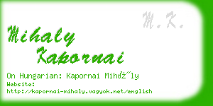 mihaly kapornai business card